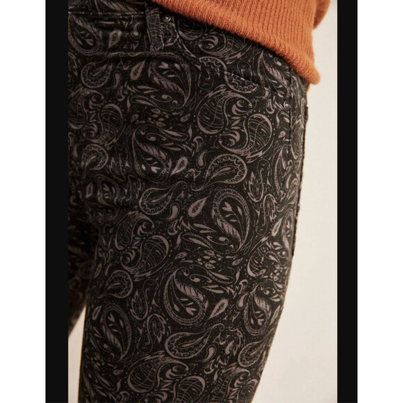 AG x Anthropologie Stevie Velvet Paisley Jeans 26 Ankle Slim High Rise Straight - Picture 6 of 14